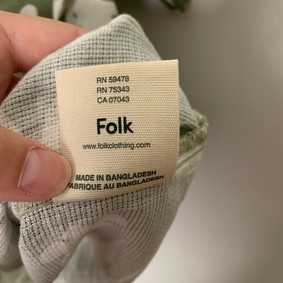 NWT Men’s Folk Monstera Print Cotton Green/White Kingston Shirt SZ M - Picture 6 of 6